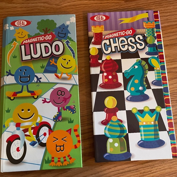IDEAL Magnetic-Go Lot of 2 Games Chess & Ludo EUC! - Picture 1 of 3
